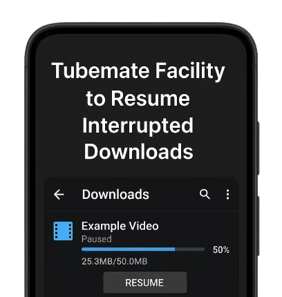 Facility to Resume Interrupted downloads: